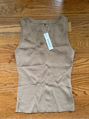 Tan Sleeveless Knit Tank